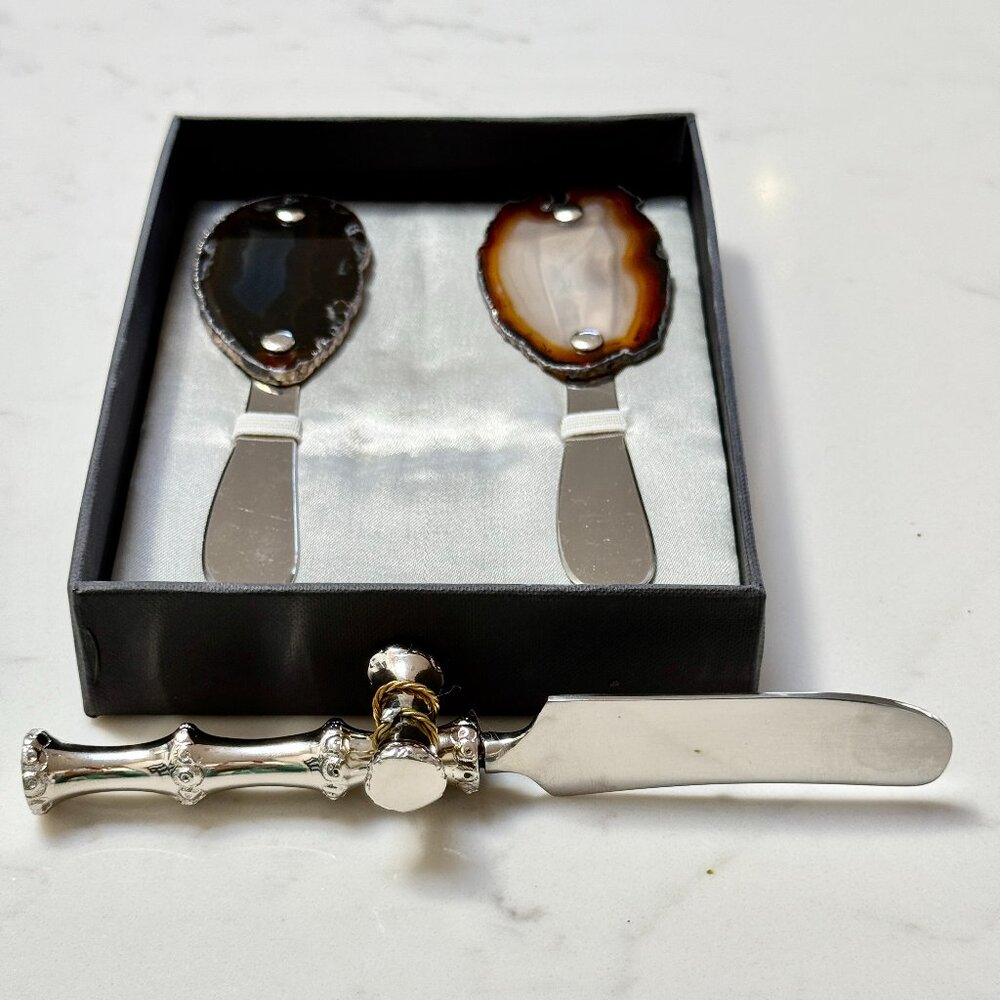 Rablabs Cheese Knife with Spreaders  Agate & Silver - Picture 8 of 9